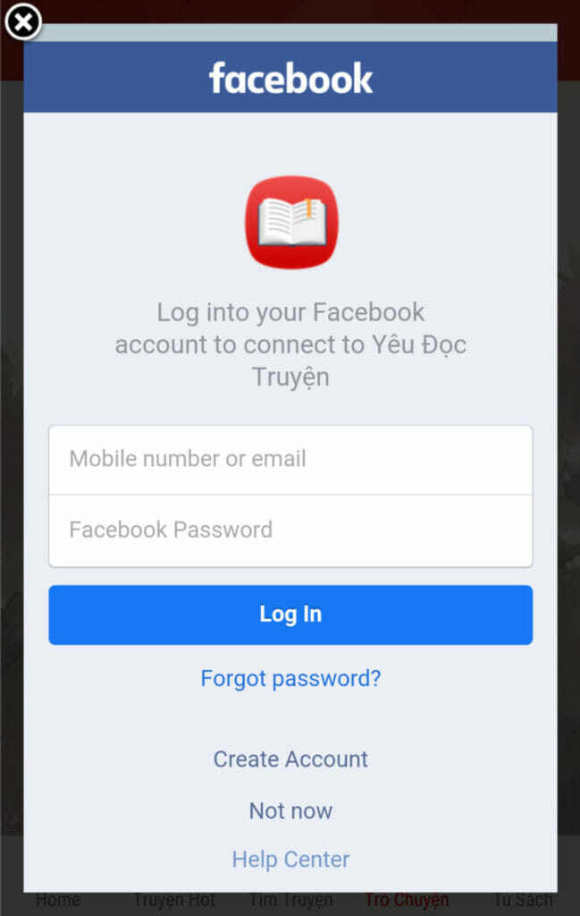 Figure 2: Facebook Webview