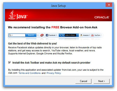 Figure 11: Java setup
