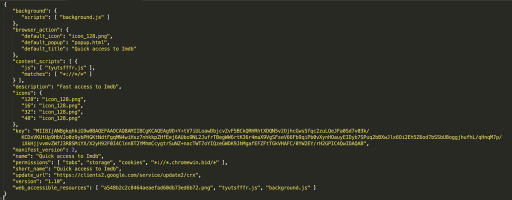Figure 12: manifest.json file