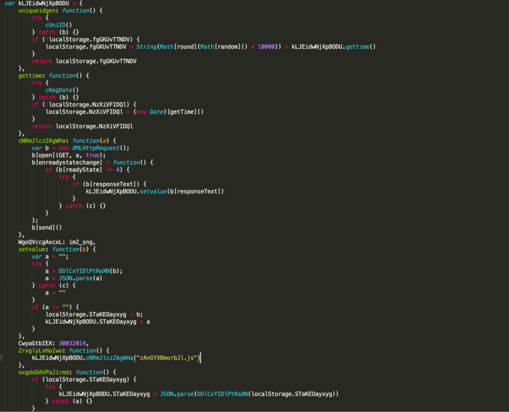 Figure 9: GKjancdgnxjiX.js with decoded strings/function names