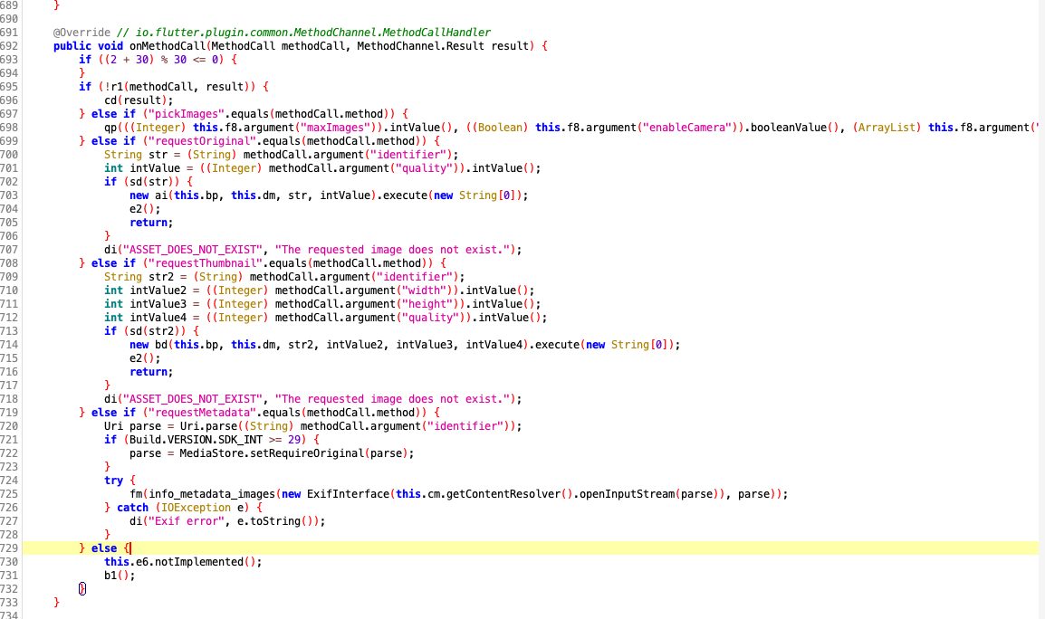 Image 13: Images collecting flow triggered from Flutter code